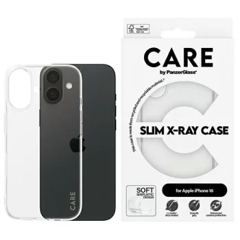 CARE by PanzerGlass iPhone 16 vāciņš X-Ray Soft Basic, caurspīdīgs