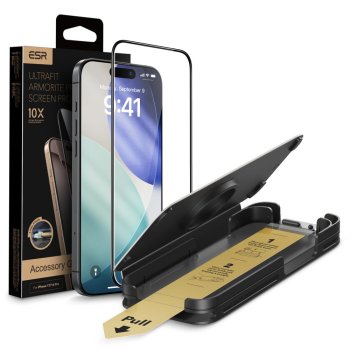 ESR UltraFit Armorite Pro rūdītais aizsargstikls iPhone 17 Pro Max — caurspīdīgs | Tempered Glass Screen Protector