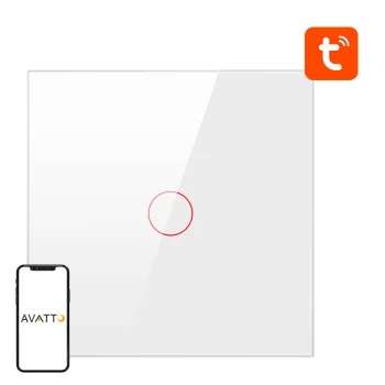 Viedais gaismas slēdzis Avatto ZTS02-EU-W1 ZigBee 1-Way TUYA, Balts