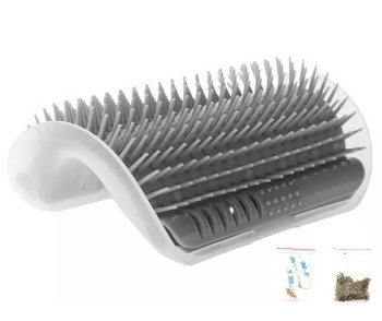Cat Corner Plastic Scratcher Brush with Catnip 15,4х8,5 cm, Gray