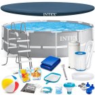 Intex 26716 Metal Frame Pool Set 366 x 99 cm, 17-in-1, Grey