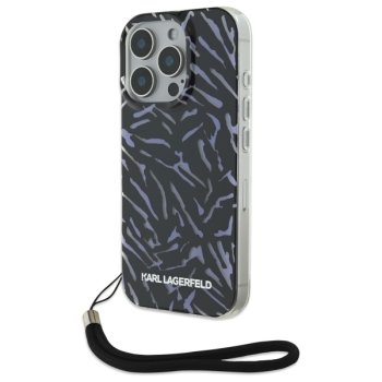Karl Lagerfeld iPhone 16 Pro Max Case Zebra With Cord, Purple