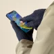Вязаные перчатки для смартфона с прорезями для пальцев, черные