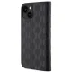 Apple iPhone 14 6.1\" Karl Lagerfeld Saffiano Monogram Bookcase Cover (KLBKP14SSAKLHPK), Black