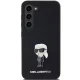 Karl Lagerfeld Samsung Galaxy S23 vāciņš Silicone Ikonik Metal Pin, melns