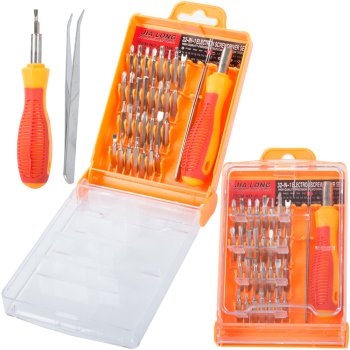 32-in-1 Precision Torx Screwdriver Set with Magnetic Bits, Orange