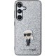 Samsung Galaxy S24+ Plus (SM-S926) Karl Lagerfeld Fixed Glitter Ikonik Logo Metal Pin Case Cover, Silver | Telefona...