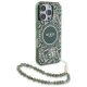 Guess iPhone 16 Pro Max Case IML Flowers Allover Electro with Pearl Strap, Green