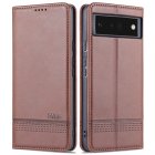 Google Pixel 6 Pro AZNS Leather Stand Case Cover with Card Slots, Coffee | Чехол для Телефона Кабура Книжка