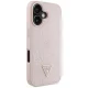 Guess Grained Hot Stamp Peony Triangle Logo MagSafe vāciņš iPhone 16 Pink