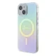 Apple iPhone 15 6.1\'\' Guess IML Iridescent MagSafe Case Cover (GUHMP15SHITSQ), Turquoise