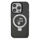 Karl Lagerfeld iPhone 14 Pro vāciņš Ring Stand Karl & Choupette MagSafe, melns