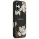 Чехол Guess Grained Flowers Classic Logo MagSafe для iPhone 17 - черный