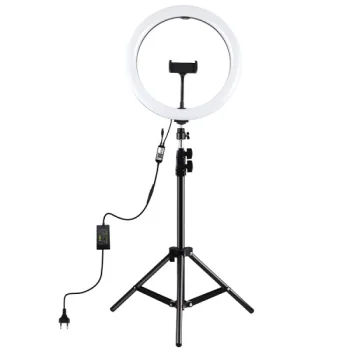 LED gredzenveida lampa 30 cm ar statīvu līdz 1.1 m un telefona turētāju