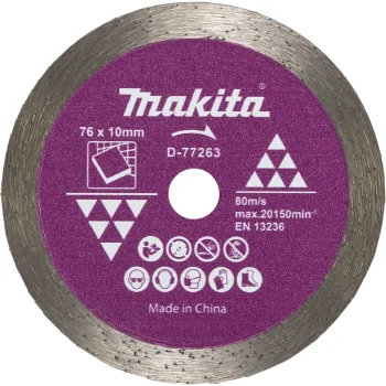 Makita D-77263 Diamond Cutting Blade for Tiles 76 x 1.4 x 10 mm