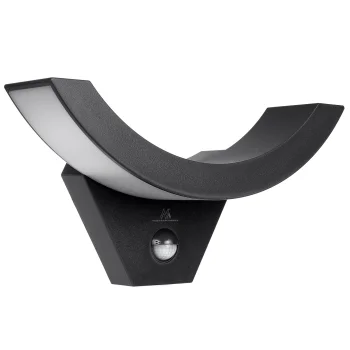 Фасадный LED светильник Maclean с датчиком движения, 10W, IP54, 800lm, черный