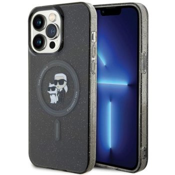 Karl Lagerfeld iPhone 15 Pro Max Case MagSafe IML KC Glitter, Black