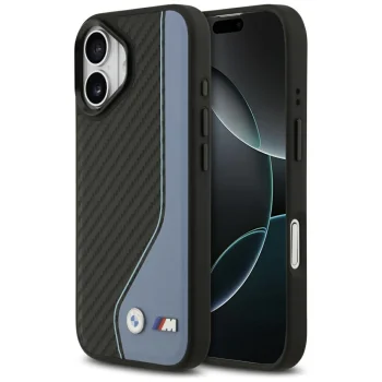 Чехол BMW M Carbon Logo MagSafe для iPhone 17 - Синий
