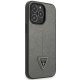 Guess Saffiano Triangle Logo vāciņš iPhone 14 Pro, sudraba