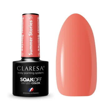 Claresa Summer Stories 5 hibrīda nagu laka, oranža, 5g