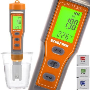 Bigstren 4-in-1 LED ūdens kvalitātes testeris ar pH un temperatūras mērītāju