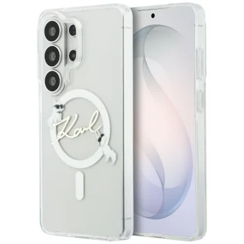 Karl Lagerfeld IML KC Script MagSafe vāciņš Samsung Galaxy S26 Ultra, caurspīdīgs