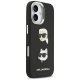 Karl Lagerfeld FW Grained Karl & Choupette Heads Pins & Logo iPhone 17 Case - Black
