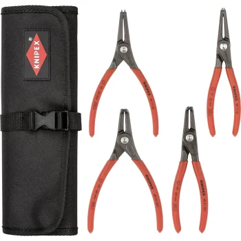 KNIPEX 00 19 57 V01 4-Piece Precision Circlip Pliers Set in Tool Roll