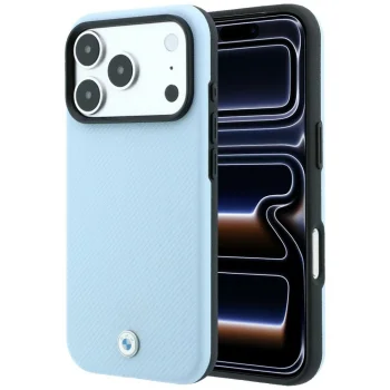 BMW Kevlar Metal Logo MagSafe ümbris iPhone 18 Pro Max / 17 Pro Max, sinine