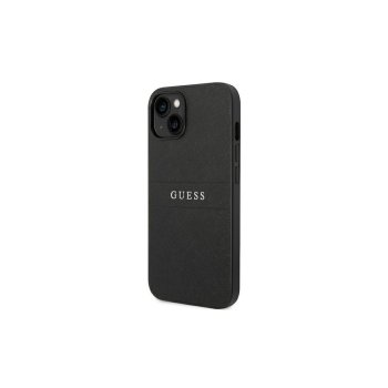 Guess iPhone 14 Pro vāciņš Saffiano Strap, melns