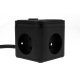Power Strip Cube Huslog with 3 Outlets and 4 USB Ports with USB-C, Black