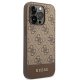 Guess iPhone 14 Pro vāciņš 4G Stripe Collection, brūns