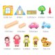 268 Pcs Wooden Building Blocks Doll House Architect House Constructor Gift for Boys and Girls