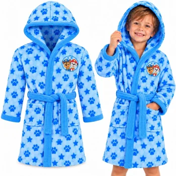 Paw Patrol bērnu flīsa halāts ar kapuci, 110/116, zils
