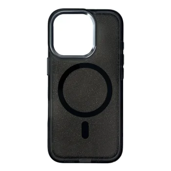 Glitter Case MagSafe iPhone 16 Pro Max vāciņš, melns ar mirdzumiem