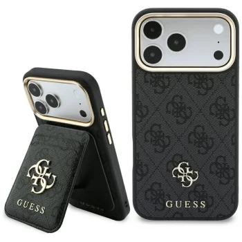 Guess 4G rahakotiga MagSafe-ümbris iPhone 18 Pro Maxile ja 17 Pro Maxile, must