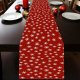 Christmas Table Runner with Snowflake Motif 33x275 cm, Red/White