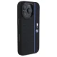 Чехол BMW для iPhone 16 Pro Max Silicone Hexagon Blue Line MagSafe, черный