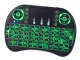 Wireless mini backlit multimedia keyboard with touchpad for TV, black