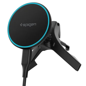 Spigen EV15MAQ Essential Qi2 MagSafe auto telefona turētājs ar uzlādi 15W, Black