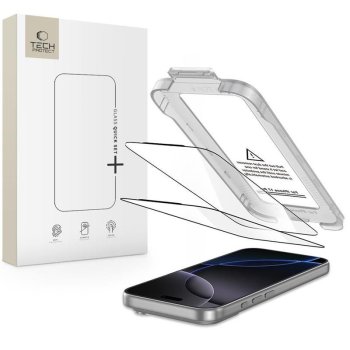Tech-Protect Quick Set+ 2-Pack Tempered Glass for iPhone 17 Pro Max, Black