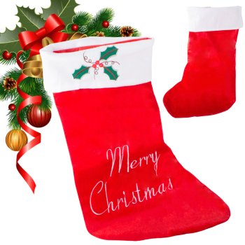 Large Christmas Gift Stocking, 62 cm, Red