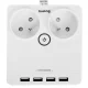 Plakans pagarinātājs ar USB Huslog EMX-190124, 2 rozetes, 1.5m vads, balts