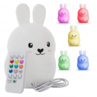 Kid's Silicone LED RGB Light Night Lamp with Remote Control, Rabbit