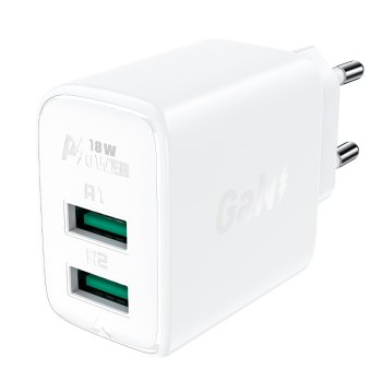 Acefast lādētājs 2x USB 18W QC 3.0, AFC, FCP balts (A33 white)