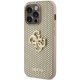 Guess Perforēts 4G Glitter futrālis iPhone 15 Pro Max - zelta krāsā | Perforated case for gold