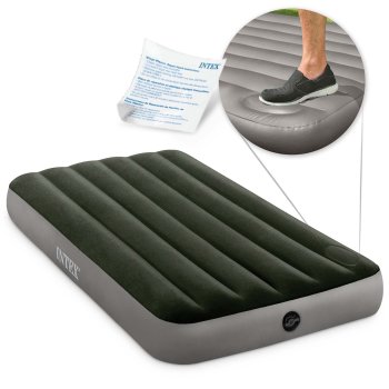 INTEX 64761 Single Inflatable Air Mattress with Built-in Foot Pump