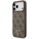 Чехол Guess Leather 4G Triangle Strass MagSafe для iPhone 17 Pro Max - коричневый