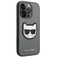 Karl Lagerfeld Saffiano Choupette Head Patch vāciņš iPhone 14 Pro, Sudraba