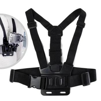 Krūšu stiprinājums GoPro, SJCAM sporta kamerām, Melns
